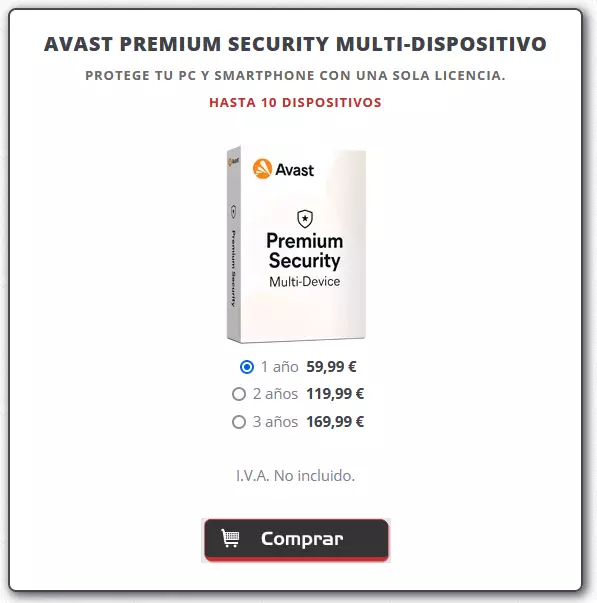 Comprar Avast Premium Security Multidispositiu